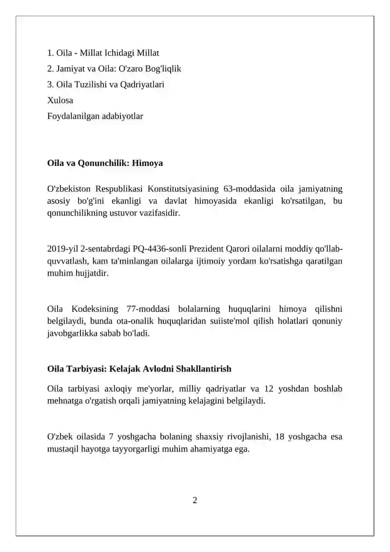 Oila va Qonunchilik: Himoya 2