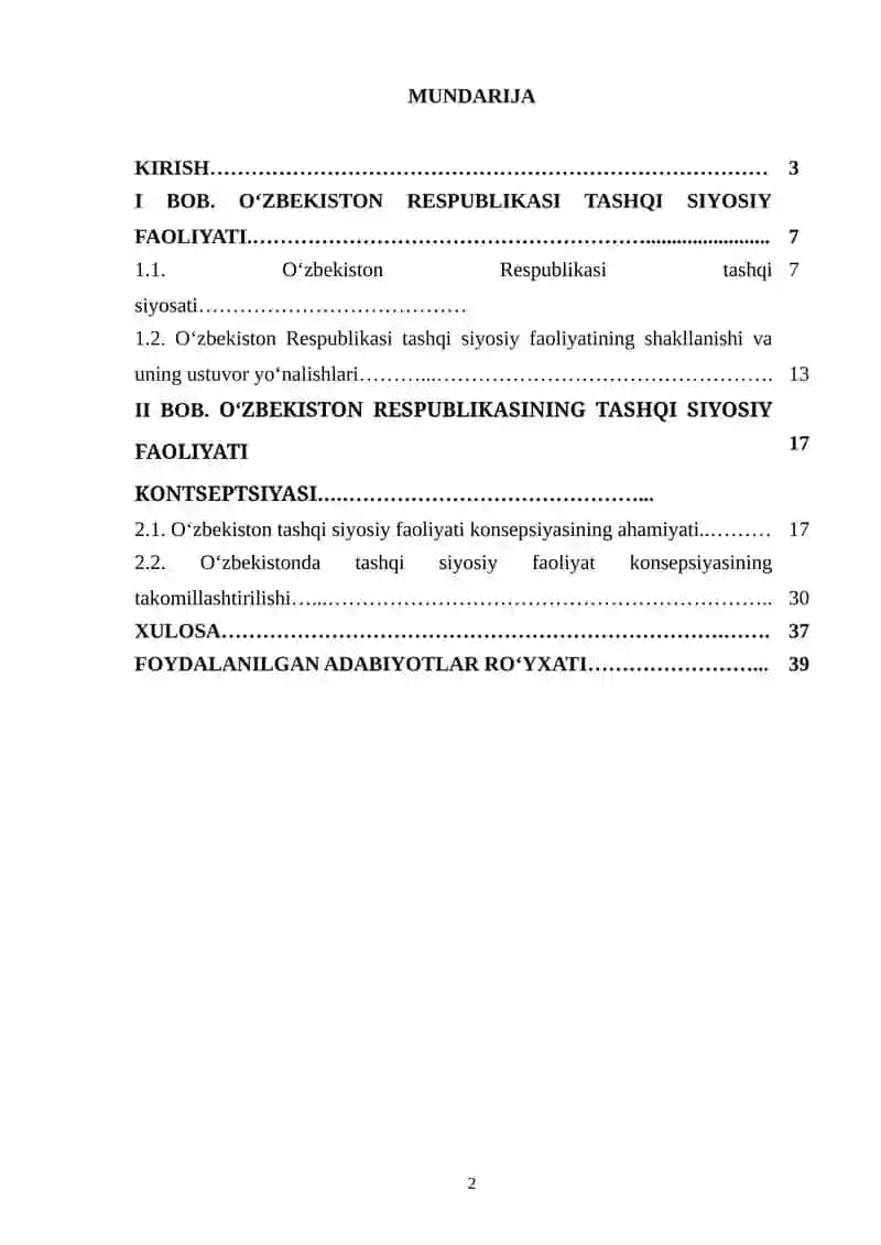 O‘zbekiston Respublikasining Tashqi Siyosiy Faoliyati Kontseptsiyasi 2