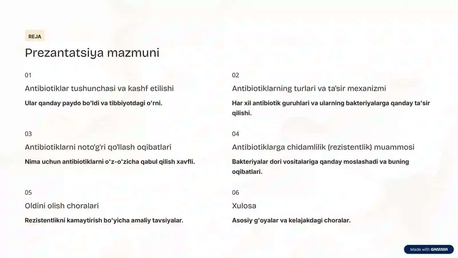 Antibiotiklar va Antibiotiklarga Chidamlilik Muammosi 2