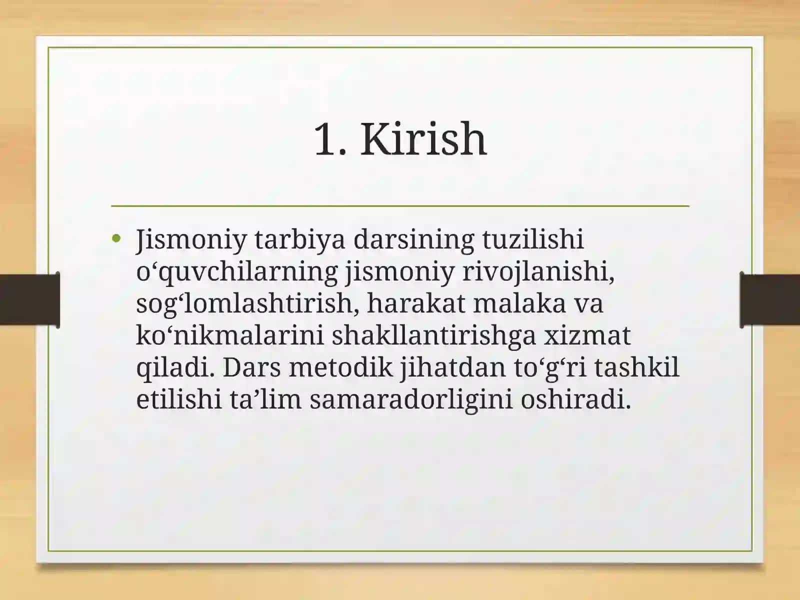 Jismoniy tarbiya darsining tuzilishi 2