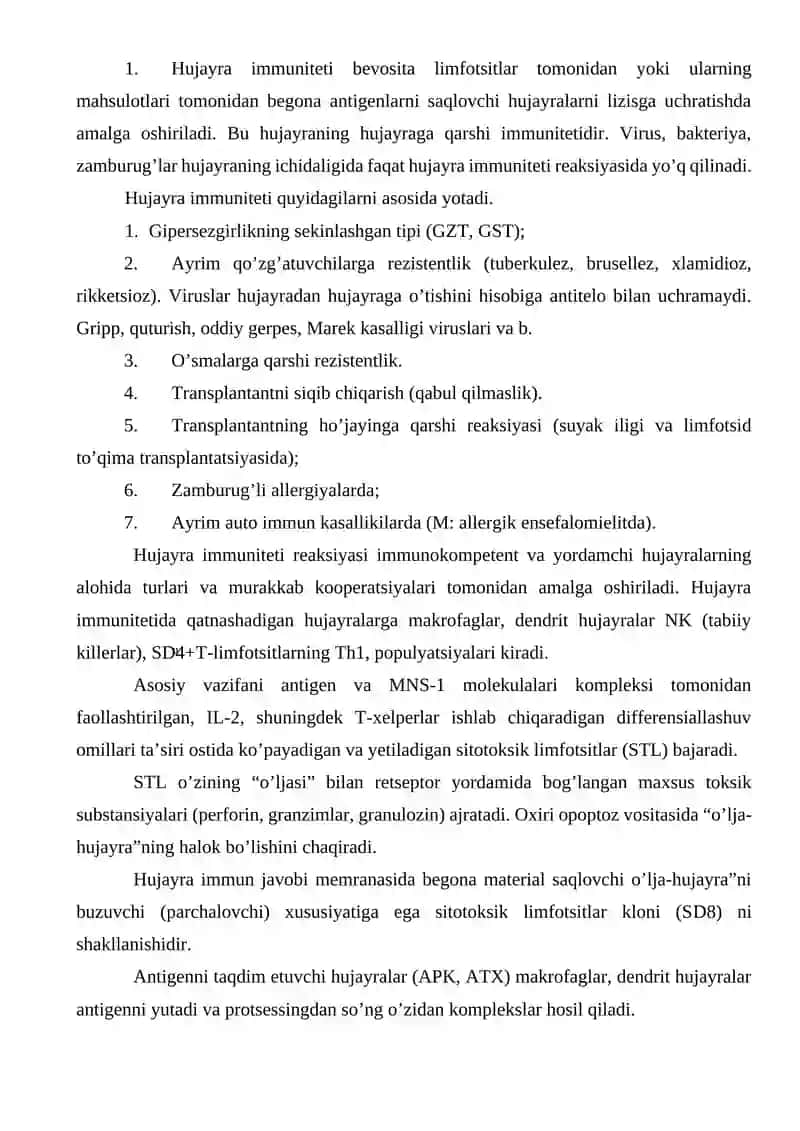 Hujayra immuniteti haqida tushuncha 2