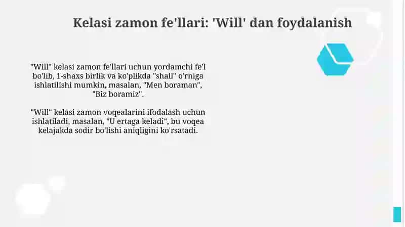 Kelasi zamon fe'llari 2