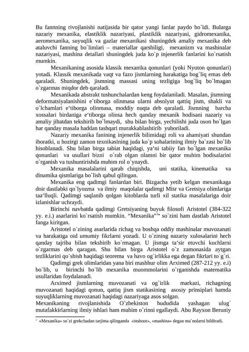 Kirish. Nazariy Mexanika Fani 2
