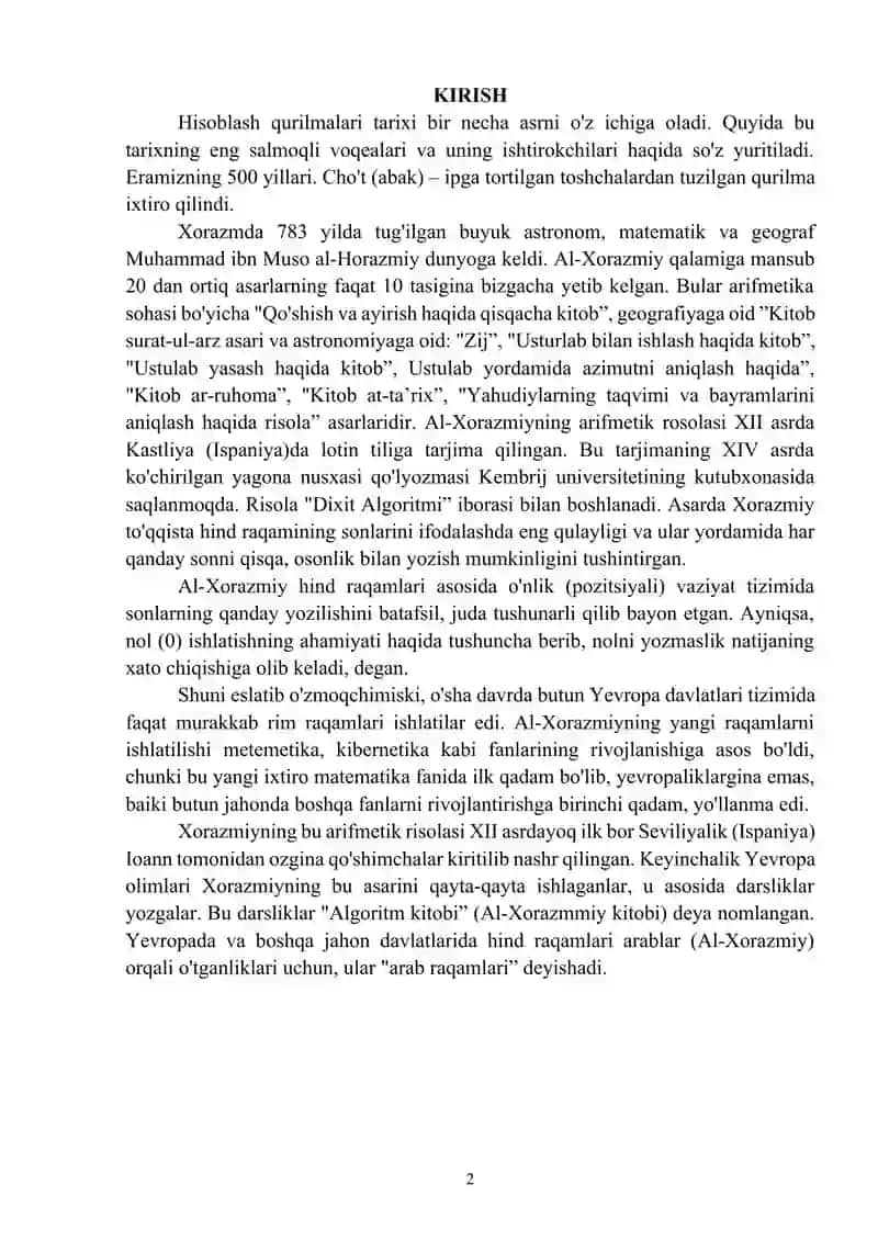 Hisoblash texnikasining rivojlanish tarixi 2