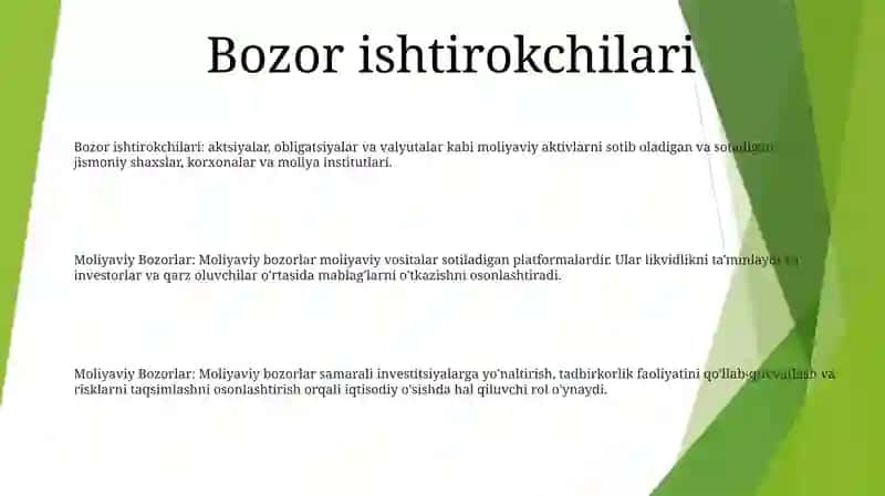 Moliyaviy Bozorlar 2