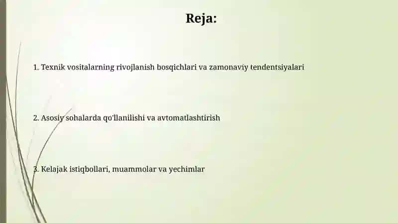 Texnik vositalarning rivojlanish tendensiyalari 2