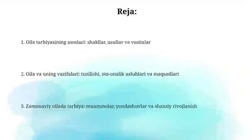 Oila va uning vazifalari 2