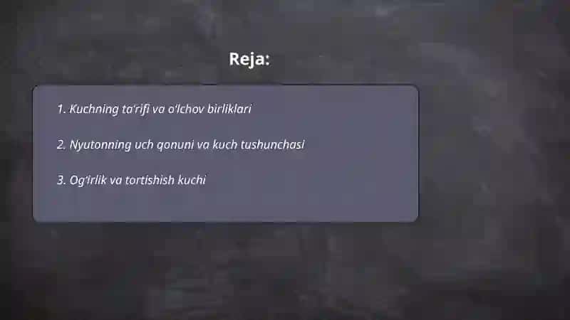 Kuch. Kuch va inertsiya momenti 2