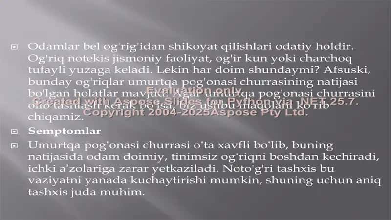 Orqa miyya churralarida operatsiyalar 2