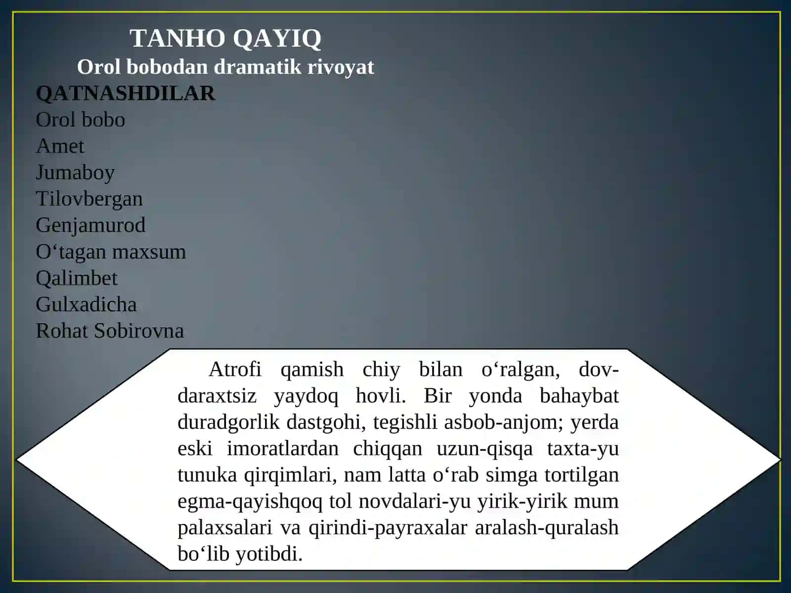 MUSTAQILLIK DAVRI DRAMATURGIYASIDAN NAMUNA 2