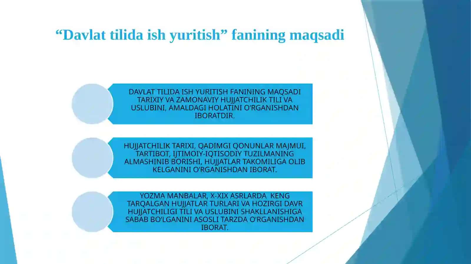 DAVLAT TILIDA ISH YURITISH, UNING MAQSAD VAVAZIFALARI 2