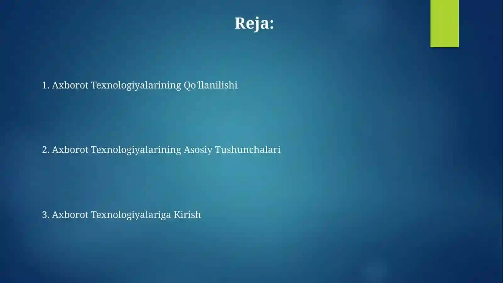 Axborot Texnologiyalariga Kirish 2