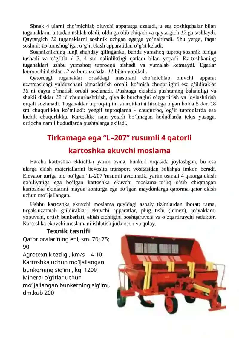 Kartoshka ekish mashinalari 2