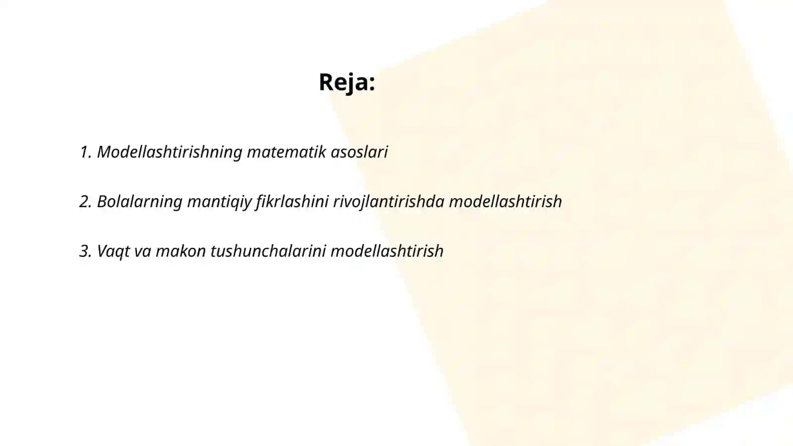 Modellashtirishning matematik asoslari 2