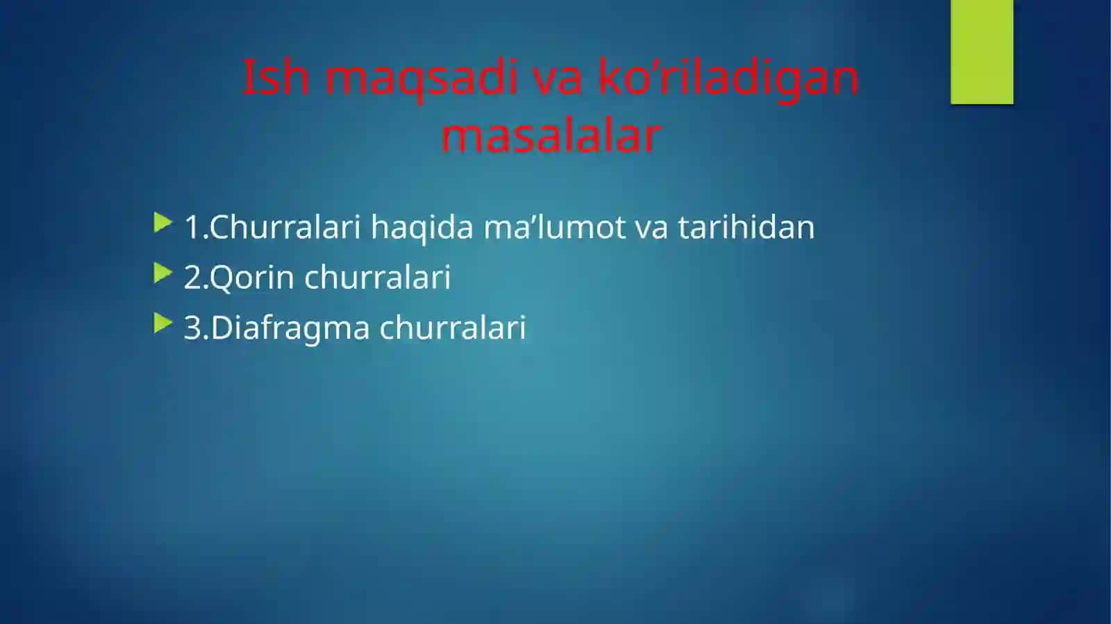 Qorin bo’shlig’i ichki churralari 2