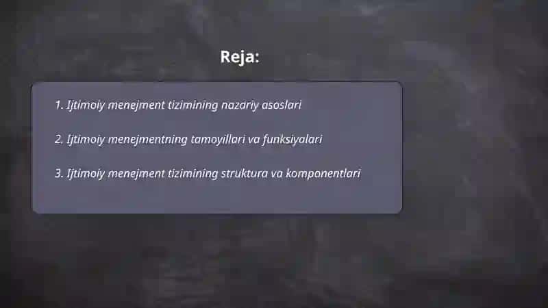 Ijtimoiy menejment tizimi 2