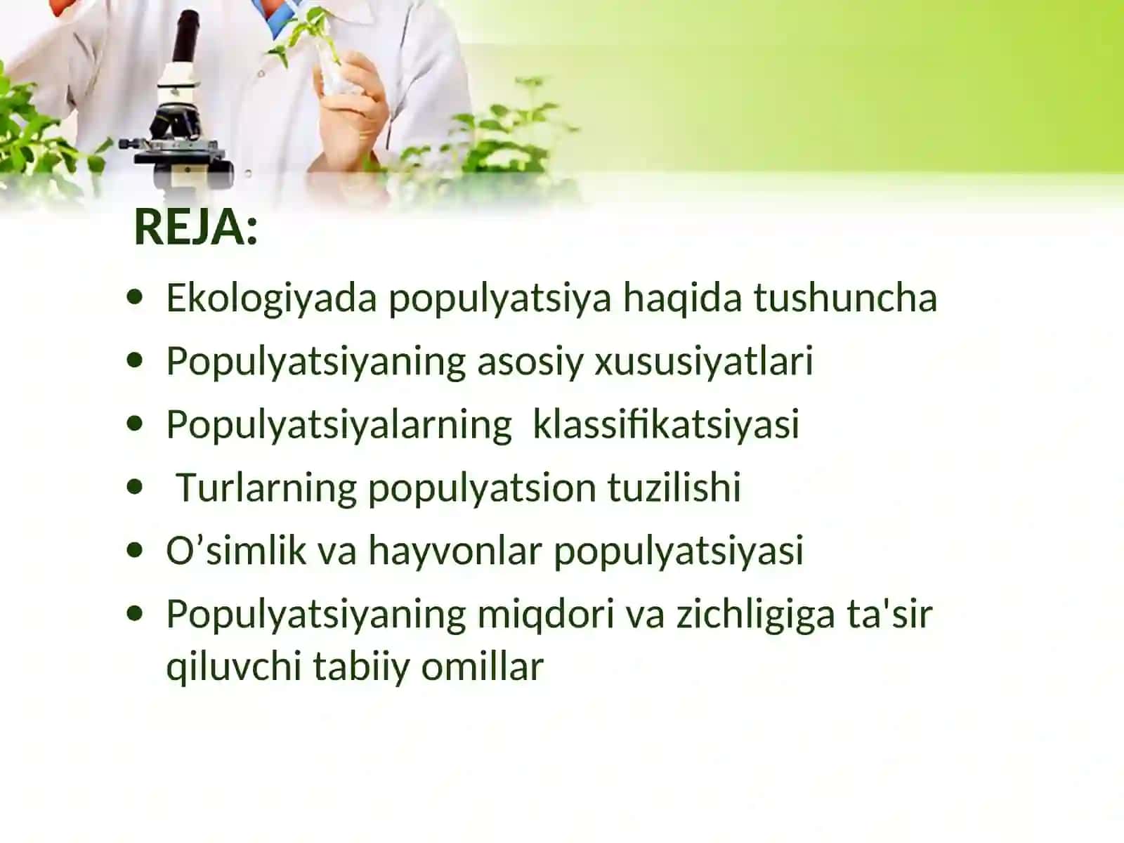 POPULYATSIYAHAQIDA TA’LIMOT 2