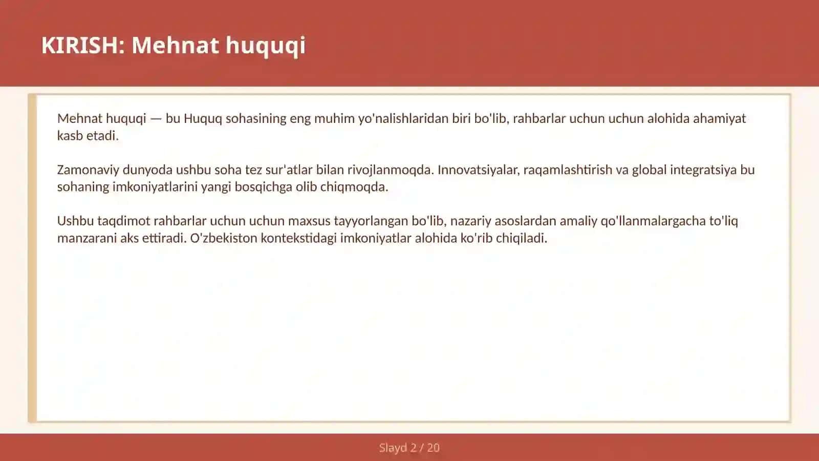 Mehnat huquqi 2