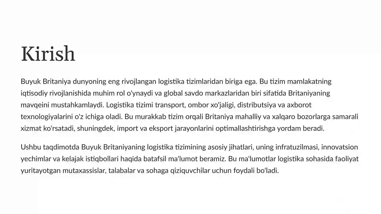 Logistika tizimi 2