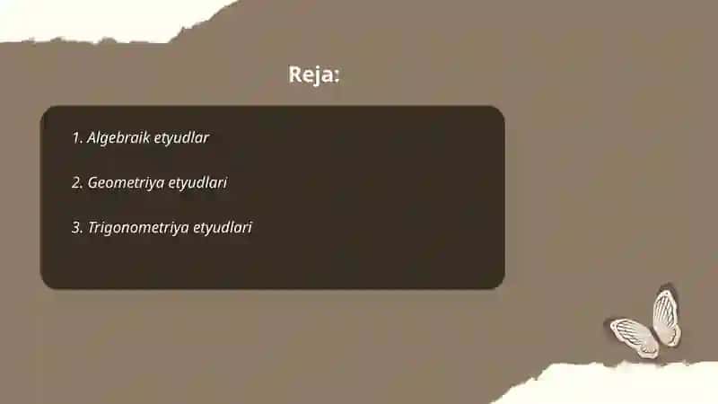 Algebraik etyudlar 2