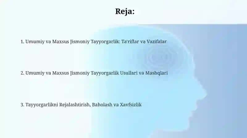 Umumiy va Maxsus Jismoniy Tayyorgarlik 2