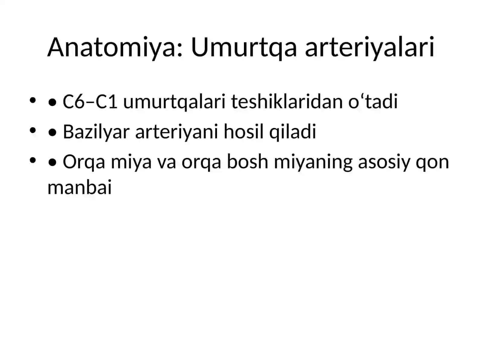 Umurtqa arteriyalari shikastlanishlari 2