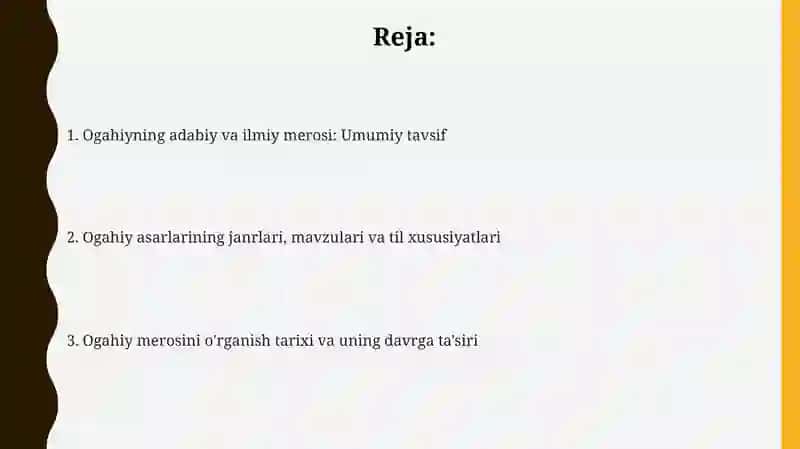 M.Ogahiyning adabiy-ilmiy merosi 2