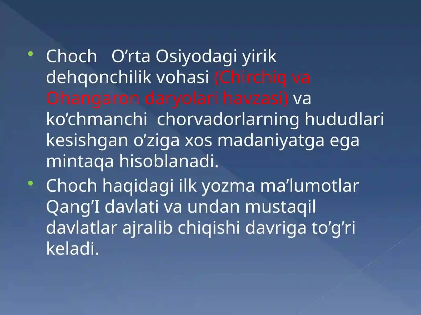 Choch xo’jaligi va madaniy hayoti 2