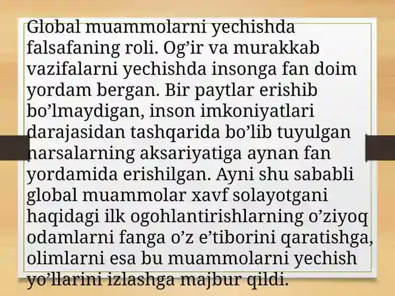 Globallashuv sharoitida antropologik inqirozning oldini olish zarurati 2