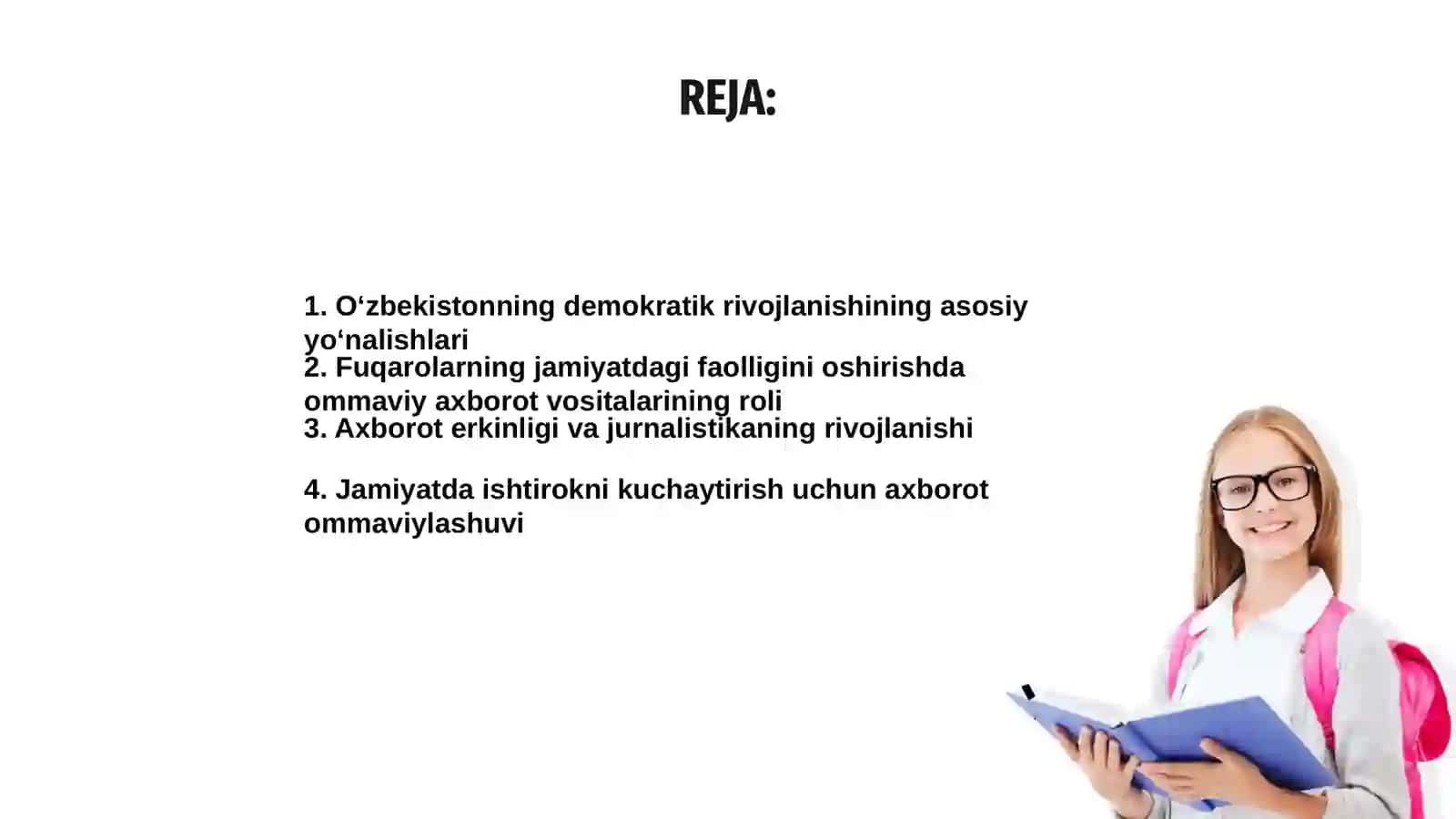 Oʻzbekistonning demokratik rivojlanishining asosiy yoʻnalishlari 2