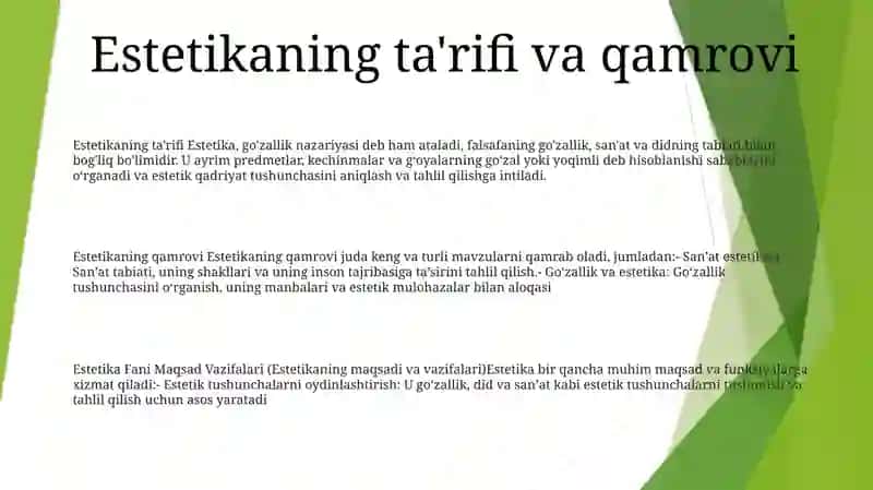 Estetika Fani Maqsad Va Vazifalari 2