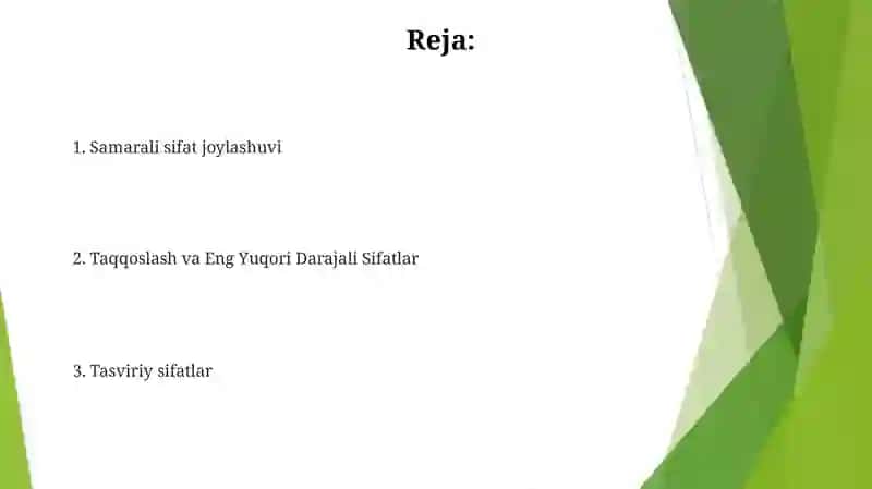 Shaxs sifatlaridan foydalanish 2