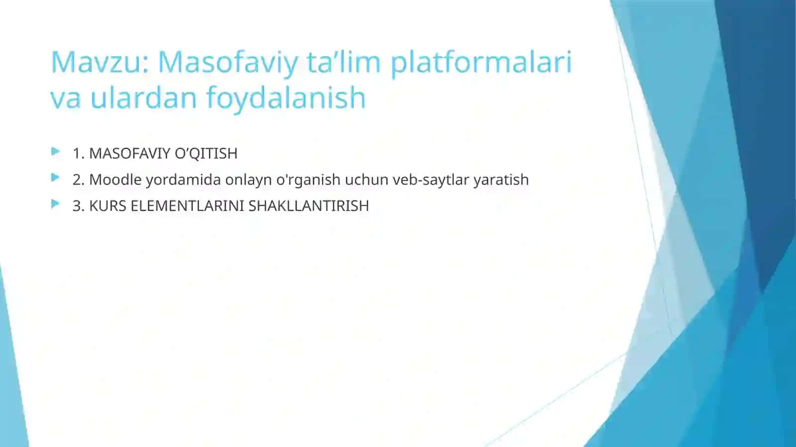 Masofaviy talim platformalari 2