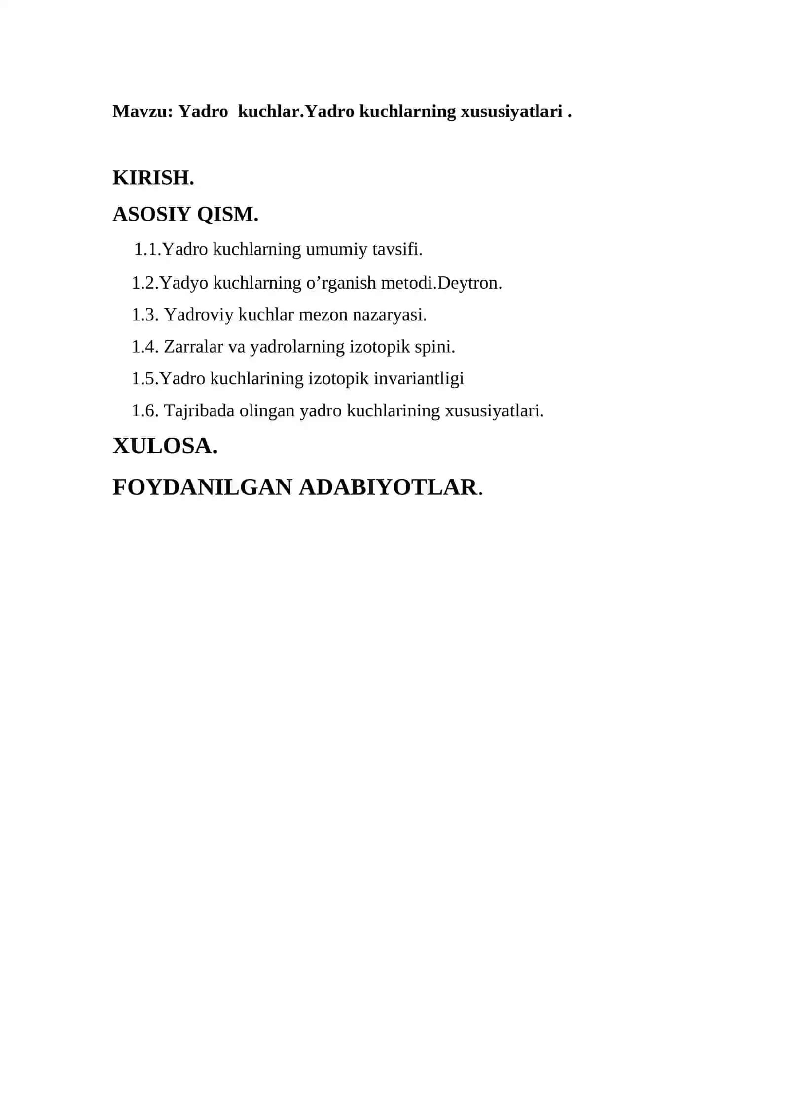 Yadro kuchlar.Yadroviy kuchlarning xususiyatlari 2