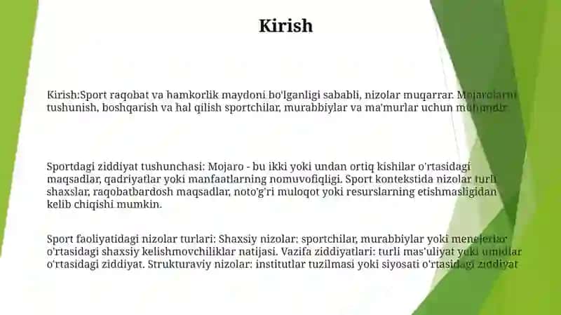 Sportga Oid OʻZaro Munosabatlarda Nizolar Tushunchasi 2
