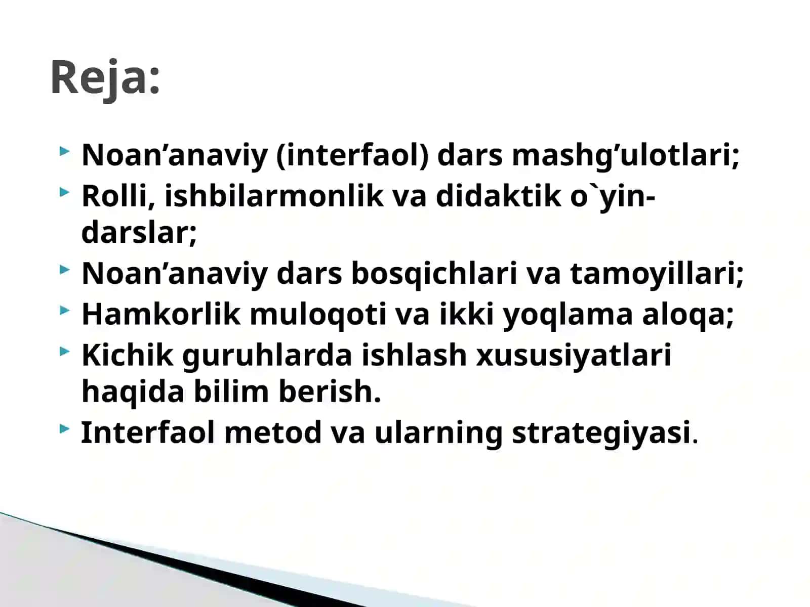 Interfaol metodlar va ularning tasnifi 2