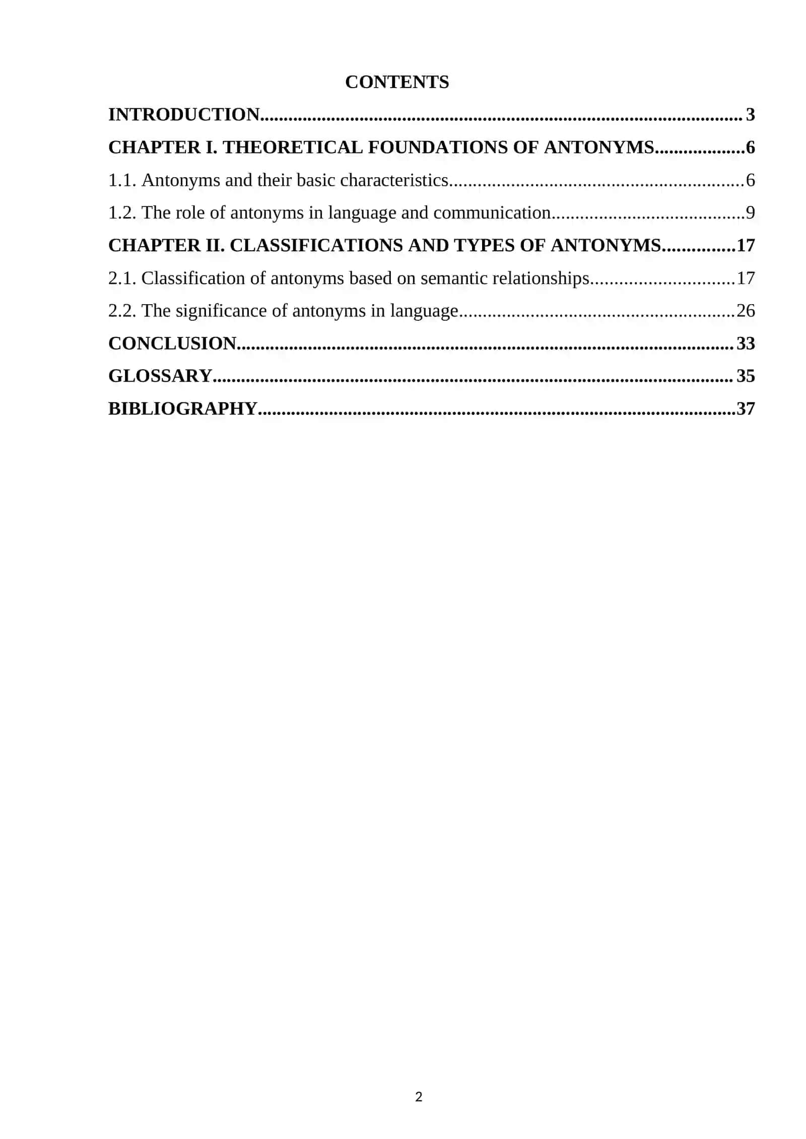Antonyms in English and their semantic classification 2