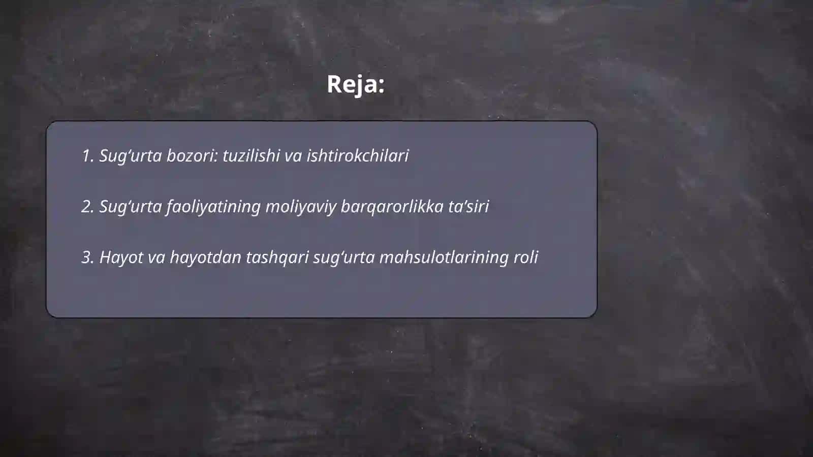 Sugʻurta bozori va toʻliq moliya bozoridagi oʻrni 2