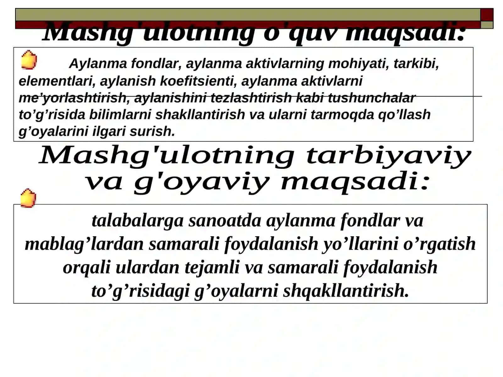 Sanoat ishlab chiqarishining aylanma fondlari va mablag'lari 2