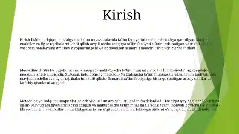 Maktabgacha Taʼlim Tashkilotlarida Tarbiyaviy Ishlarni Modellashtirish 2