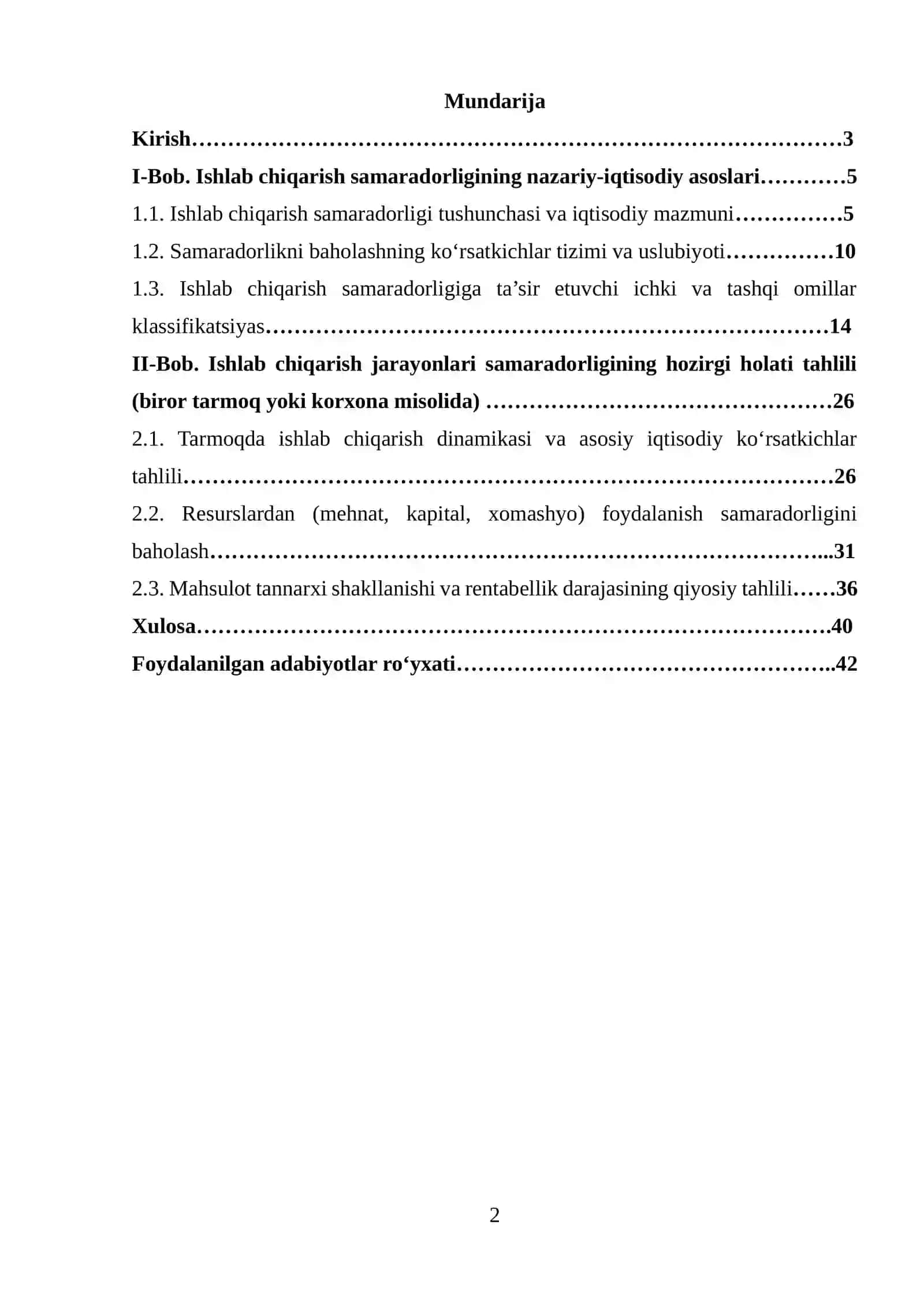 Ishlab chiqarish samaradorligining nazariy-iqtisodiy asoslari 2