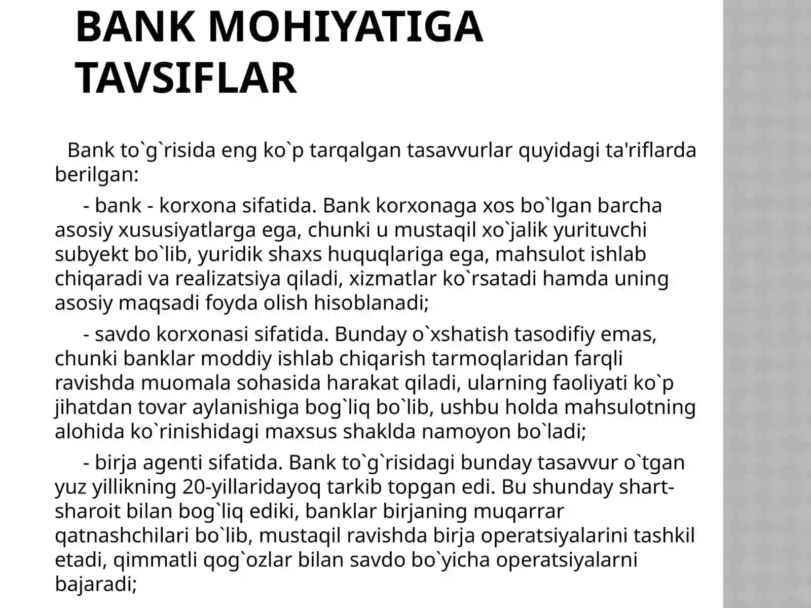 Banklarning moliyabozorlaridagi faoliyati 2