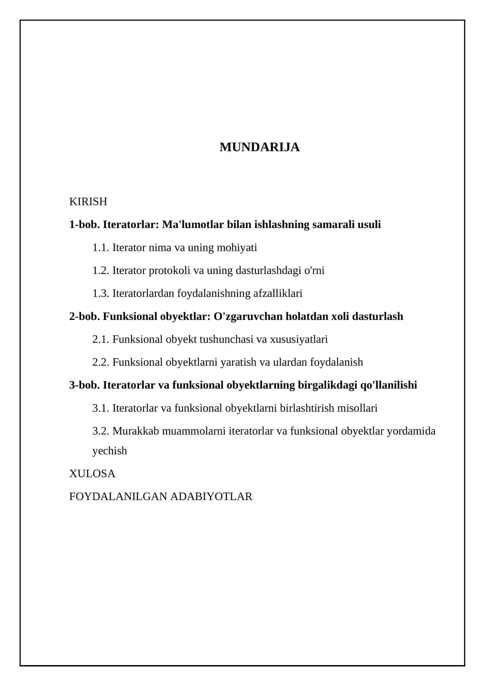 Iteratorlar va funksional obyektlar 2