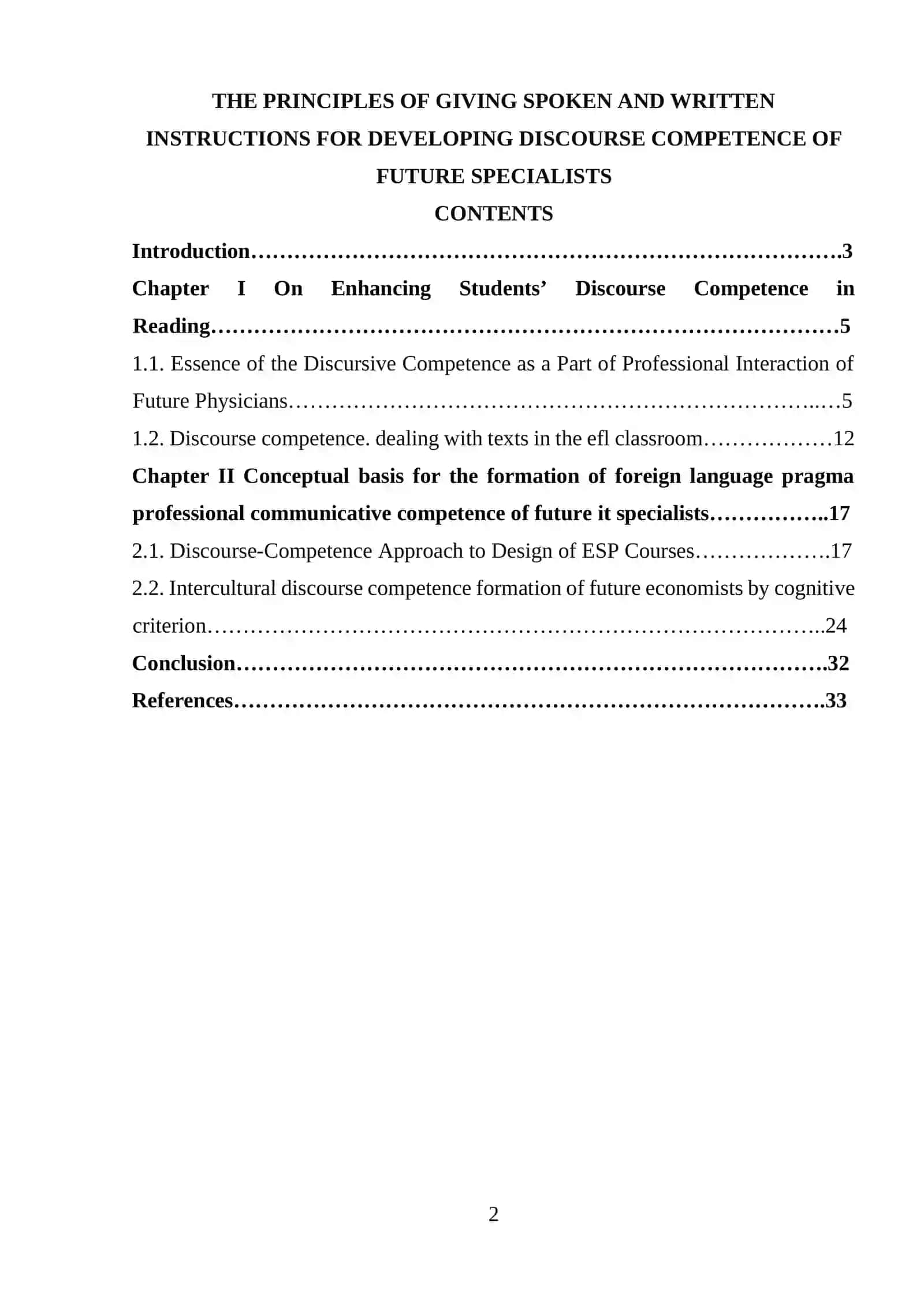 THE PRINCIPLES OF GIVING SPOKEN AND WRITTEN INSTRUCTIONS FOR DEVELOPING DISCOURSE COMPETENCE OF FUTURE SPECIALISTS 2
