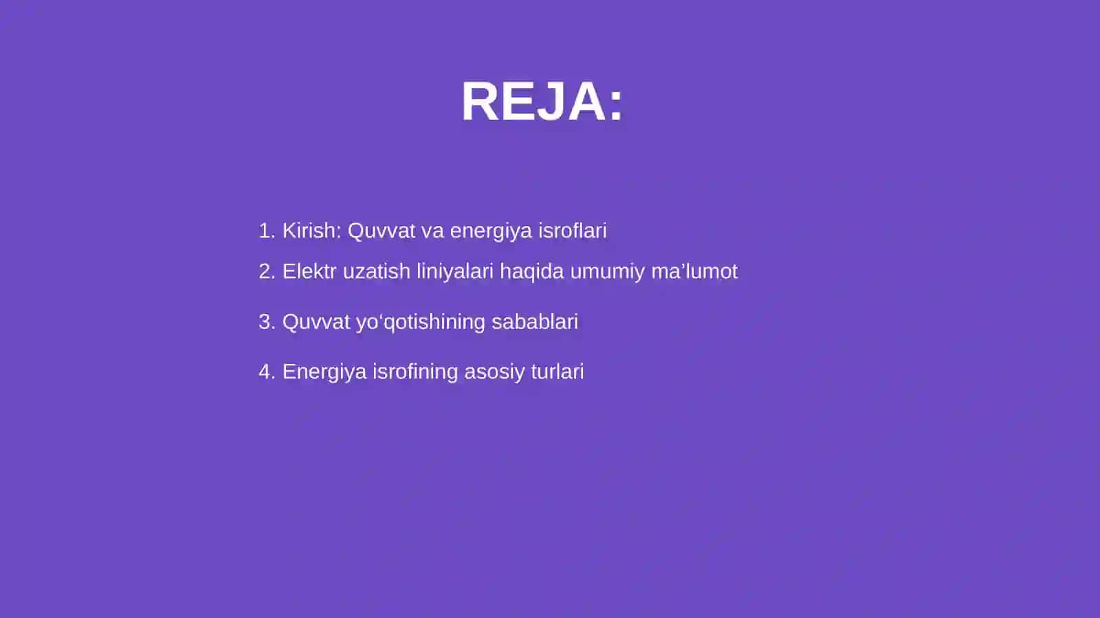 Quvvat va energiya isroflari 2