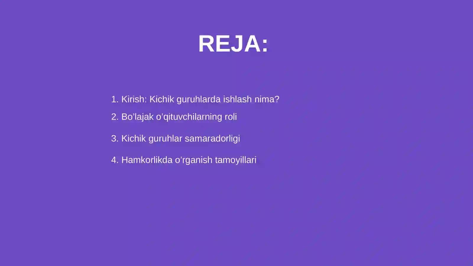Kichik guruhlarda ishlash faoliyatini 2