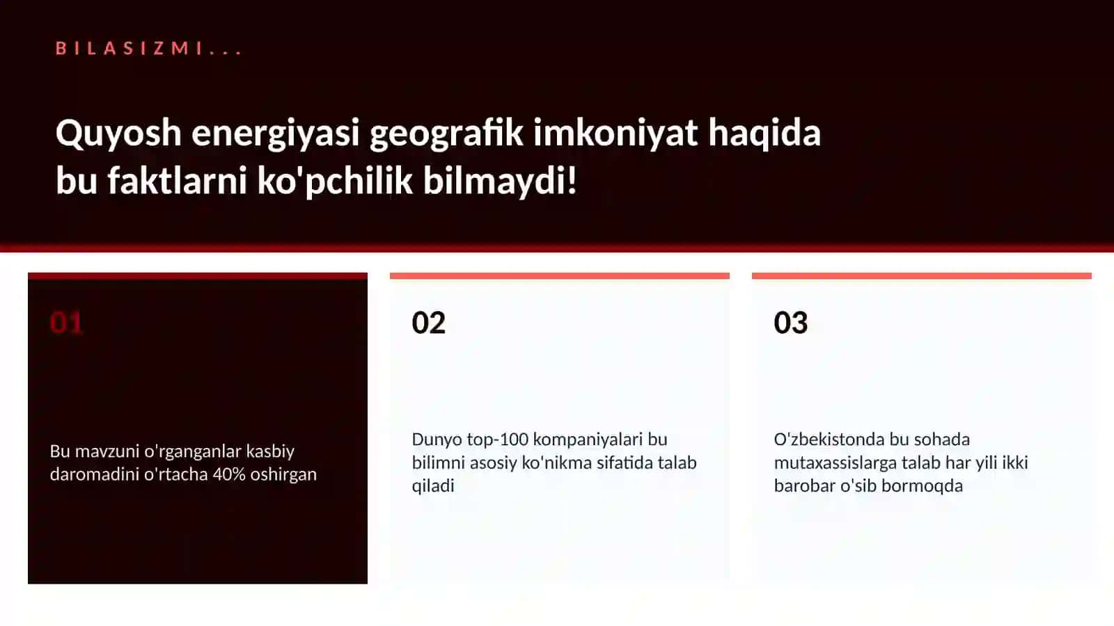 Quyosh energiyasi geografik imkoniyat 2