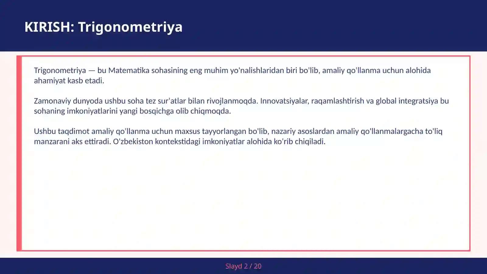 TRIGONOMETRIYA Sin cos — amaliy qo'llanma 2