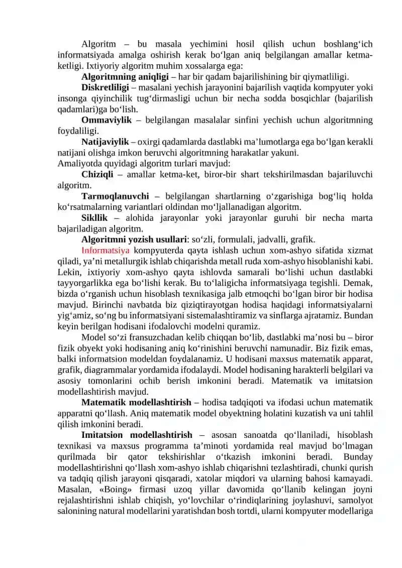 Algoritm va ma'lumotlar turlari 2