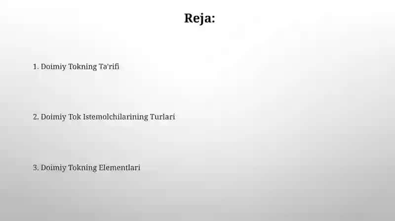 Doimiy Tokning Ta'rifi 2
